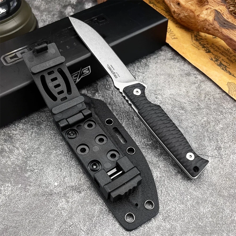 

NEW Tek Fixed Blade Knife with Sheath, 8Cr13Mov Blade G10 Handle, Outdoor Camping Knife for Survival Hunting Cutting, Gift