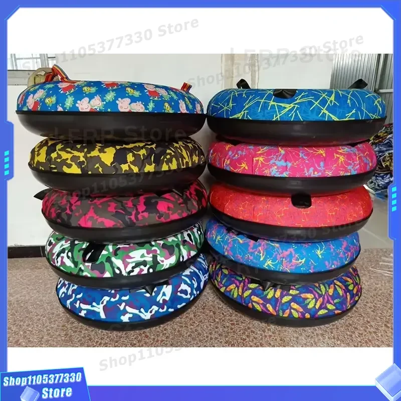 Heavy Duty Snow Tube Sled with Custom Printed Cloth Cover and Webbing Handle for Winter Skiing Rental Home Use Outdoor Fun