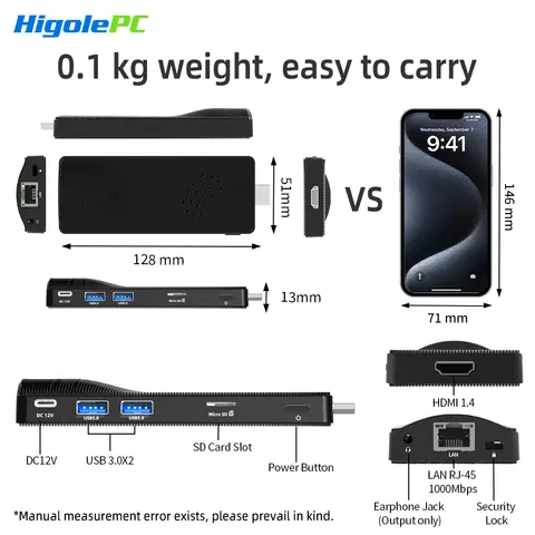 Higole D5 PC Stick Fanless Mini PC Intel Pentium N4200 Windows 10 WiFi5 4GB 64GB Laptop Desktop PC 4K TV Stick PC Mini Computers