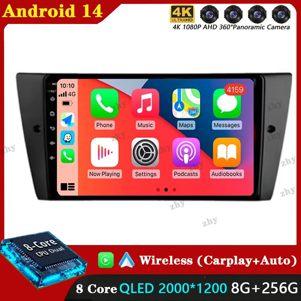 

Android 14 CarPlay Auto For BMW 3-Series E90 E91 E92 E93 Car Radio Multimedia Video Players GPS Stereo Head Unit 2 din 2din DVD