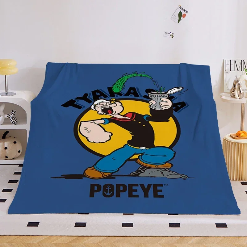 Cartoon Fluffy Soft Blankets for Winter B-Popeyes Warm Bed Fleece Camping Custom Nap Decorative Sofa Blanket Microfiber Bedding