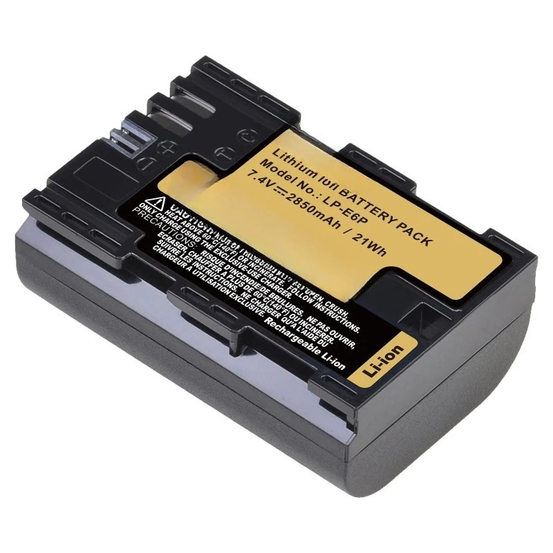 2850mAh High Capacity Full Decoded LP-E6P Replacement Battery For Canon EOS R5 Mark II Mirrorless Digital Camera
