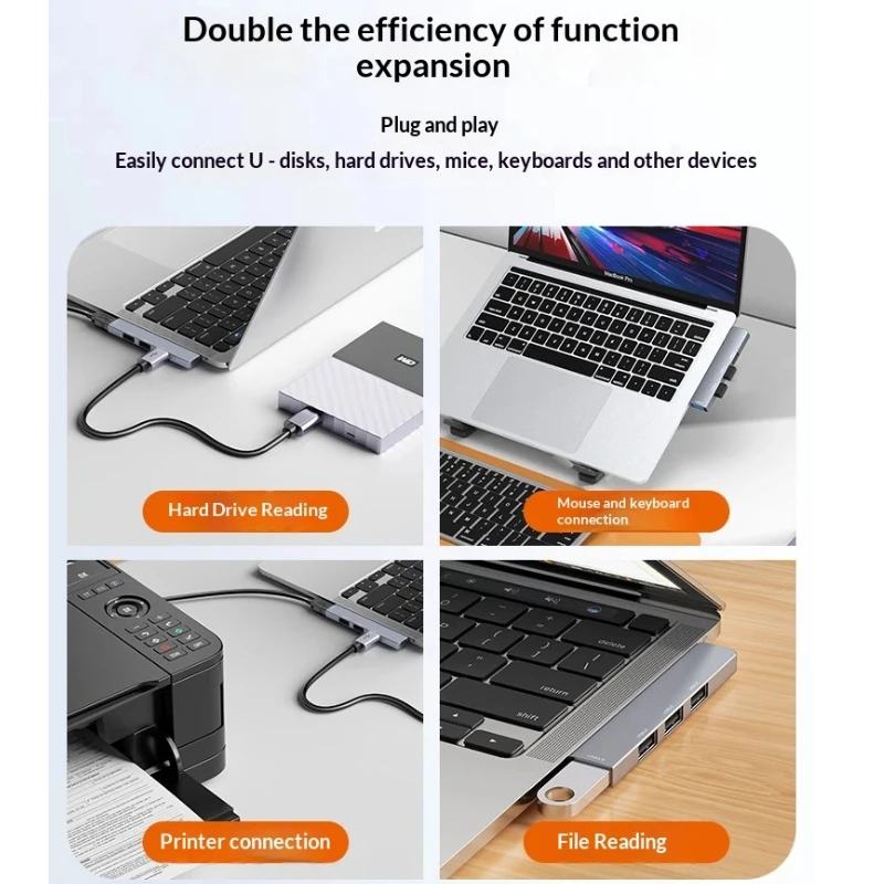 Fmouse Usb C Docking Station Multi Port Expander Type C Adapter For Laptop Compatible With Pc Xiaoxin16 Pro Notebook 14 Air 15