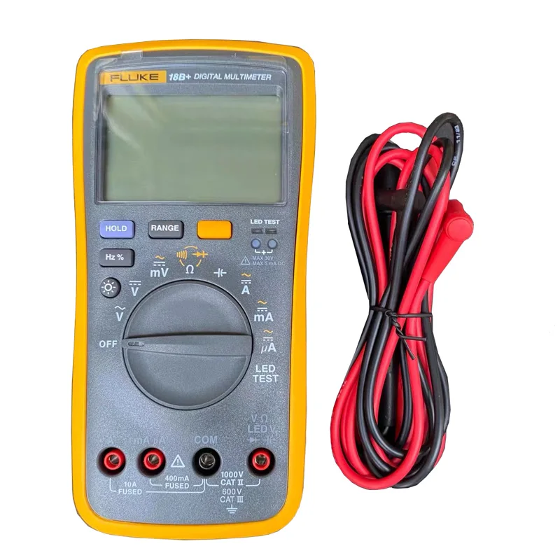 فلوك 18B plus مقياس رقمي متعدد التيار المتناوب/تيار مستمر الجهد الحالي LED اختبار السيارات دليل المدى المقاومة السعة تستر