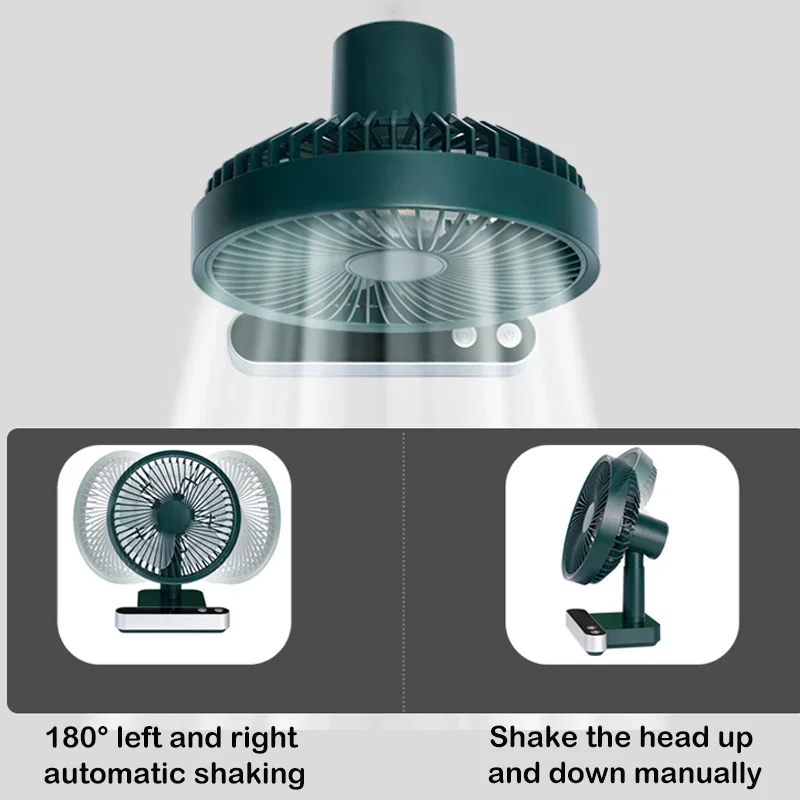 데스크탑 선풍기 디지털 디스플레이, USB 충전식 무소음 전기 선풍기