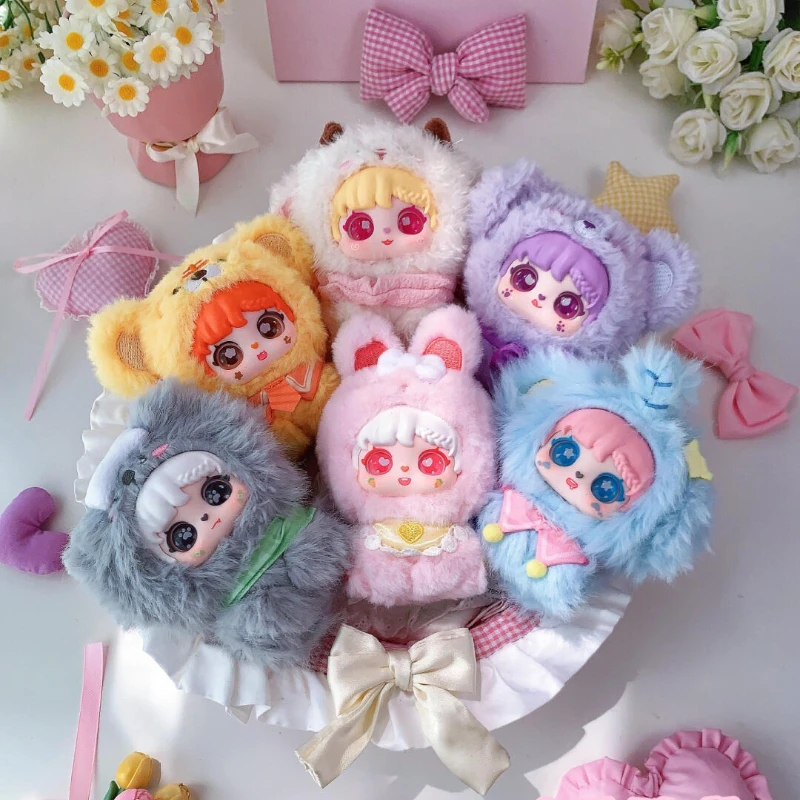 

Sanmi Hands in Hands Series Blind Box Симпатичная аниме-кукла Mystery Box Сумка-сюрприз Тигр Банни Игрушка Виниловая плюшевая подвеска Подарок для девочки Новый