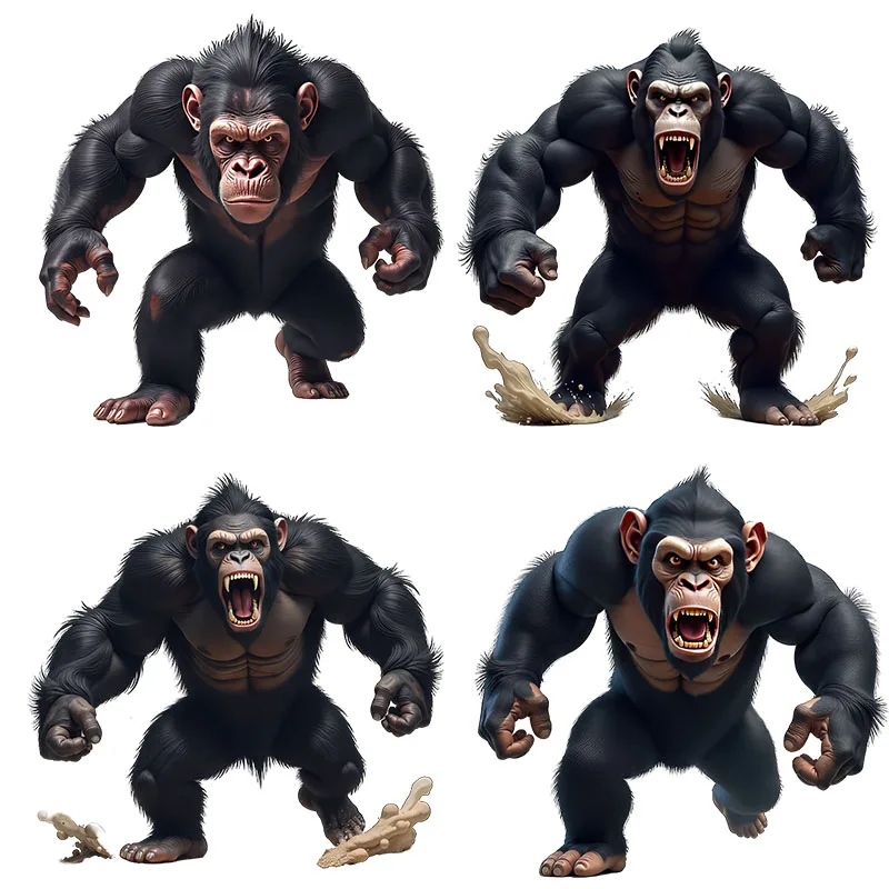 Three Ratels CG164 Chimpanzee Cartoon Animal Wall Stickers for Home Decoration Computer decals Luggage Stickers