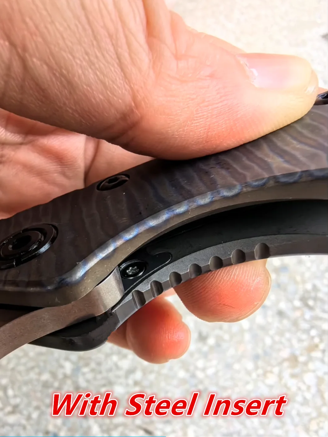 SMF Strider Titanium Handle Frame With Steel insert Copper Washer AUS10 Drop Blade Camping Hunting EDC Tool JUFULE Folding Knife