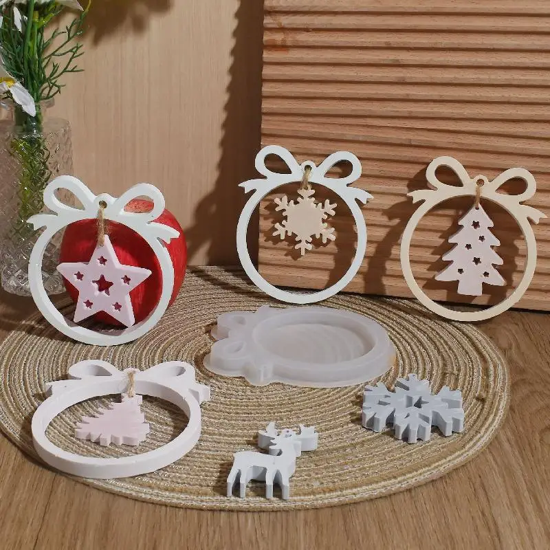 

DIY форма для рождественской елки, подвеска, силиконовая форма, рождественская свеча, гипсовый бант, снежинка, ключ, гипсовая форма, подвесной декор, форма Санта-Клауса