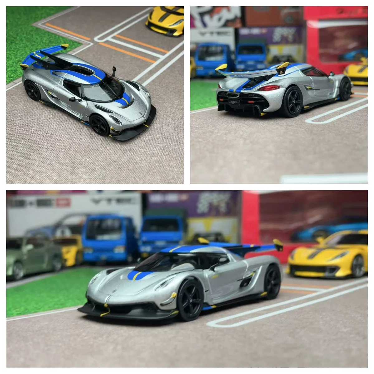 

1:64 Jesko Attack Silver Tarmac Works Super Car Diecast Model Car Limited Edition