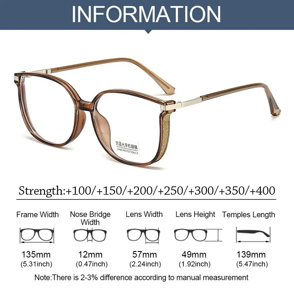 Shining Rhinestones Anti-Blue Light Reading Glasses Urltra-Light Eye Protection Men Women Elegant Comfortable Eyeglasses New