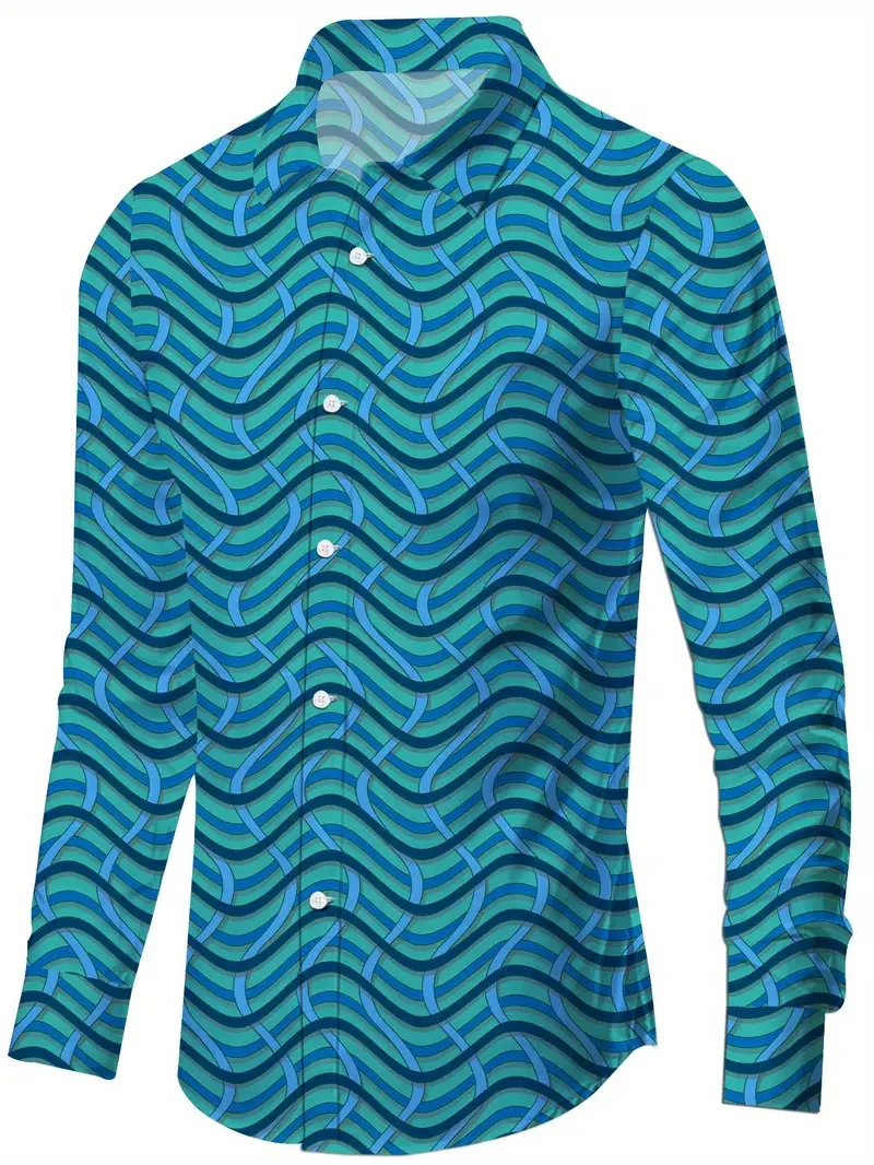 Men Long Sleeve Shirt Floral Plaid Patchwork Print Turn Down Collar Casual Button Daily Tops Men's Clothing
