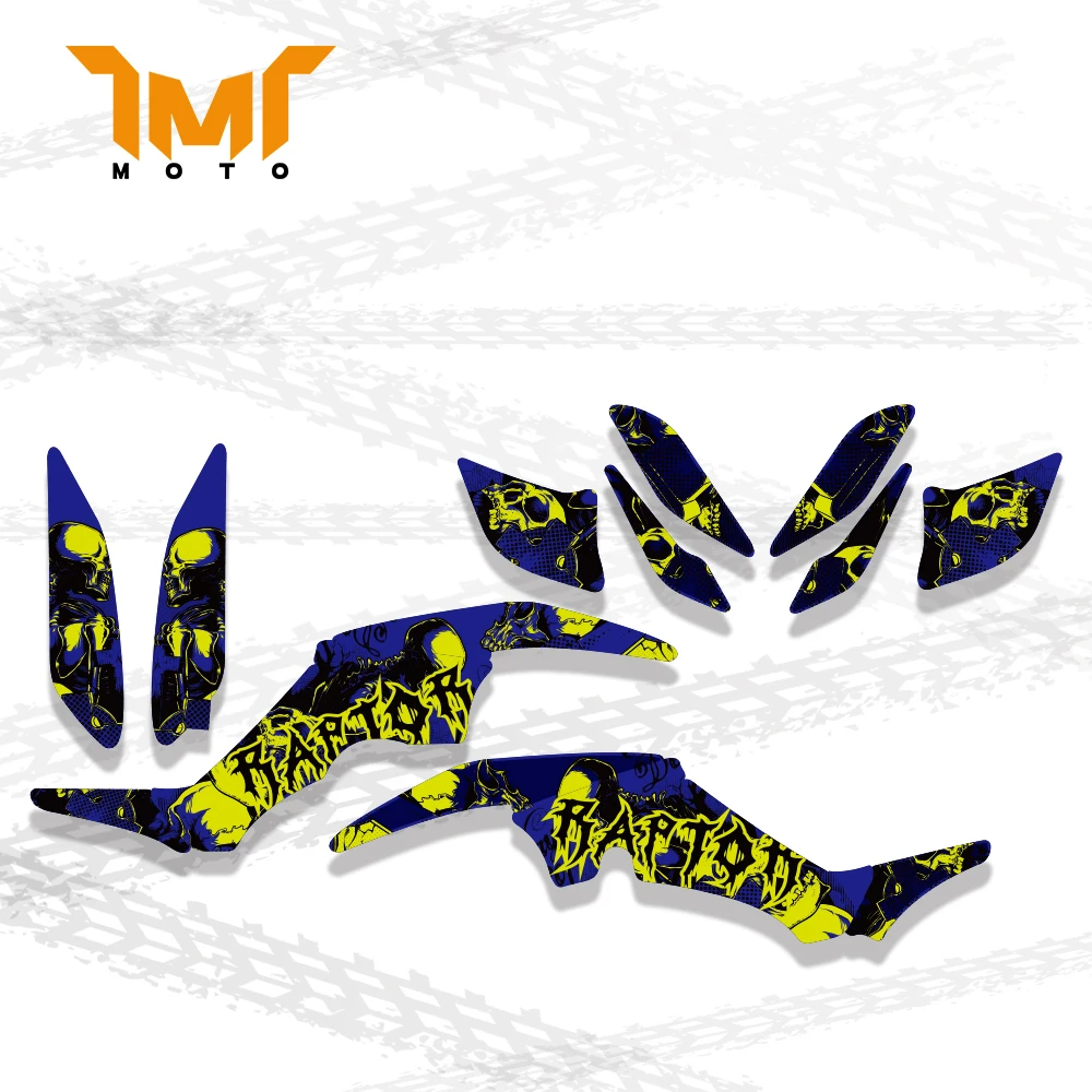 

TMT Motorcycle Sticker For Yamaha Raptor 350 ATV YFM350 Raptor350 Graphics Background Decal Stickers Full Set Customized New