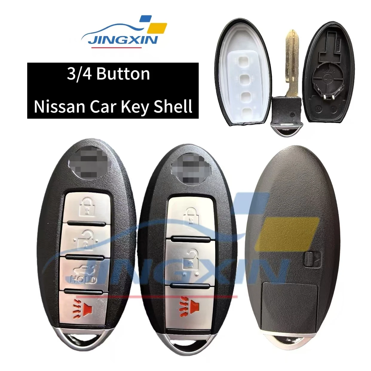 

Jingxin 3/4 Button For Nissan Sunny ALTIMA MAXIMA Murano Versa Teana Sentra Infiniti G35 G37 Fob Remote Key Car Shell Case logo