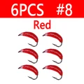 6 piezas rojas talla 8
