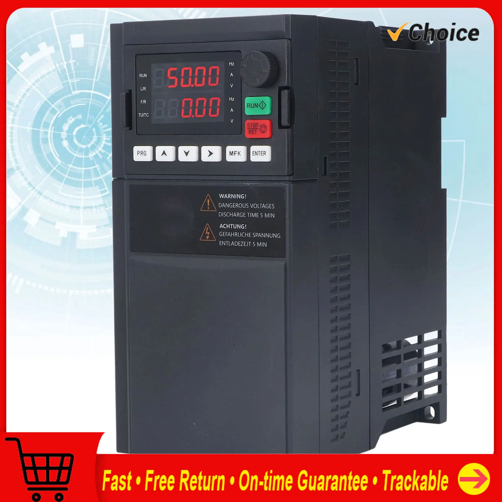 

Variable Frequency Converter 7.5KW Vector Inverter Motor Controller AC 3PH 380V Variable Frequency Drive
