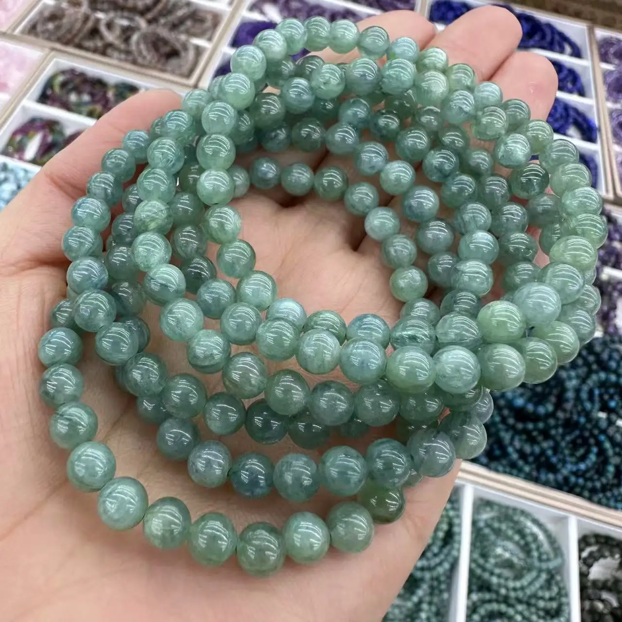 AAAA Grade Natural blue green Kyanite Stone Beads Bracelet Natural Gemstone Bracelets DIY Jewelry for Woman for Man Wholesale !