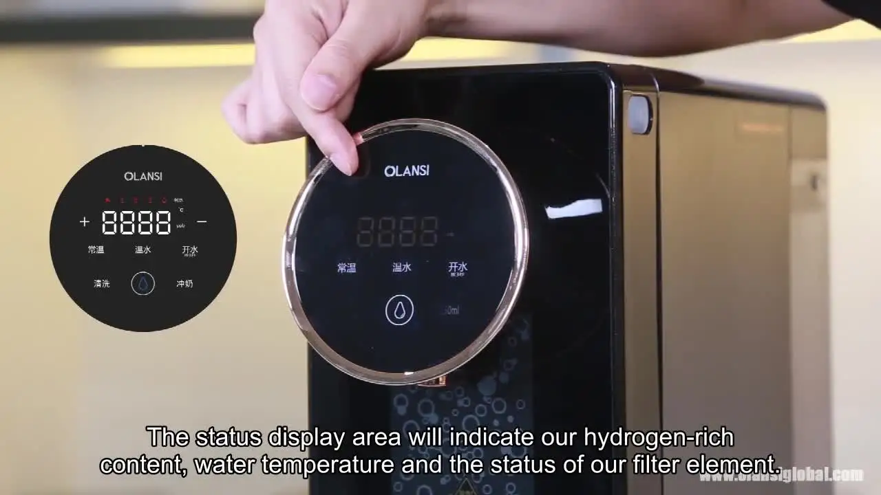 Olansi Ro 2000ppb Hydrogen Alkaline Mineral No Install Water Purifier Filter Water Dispenser Tank For Home