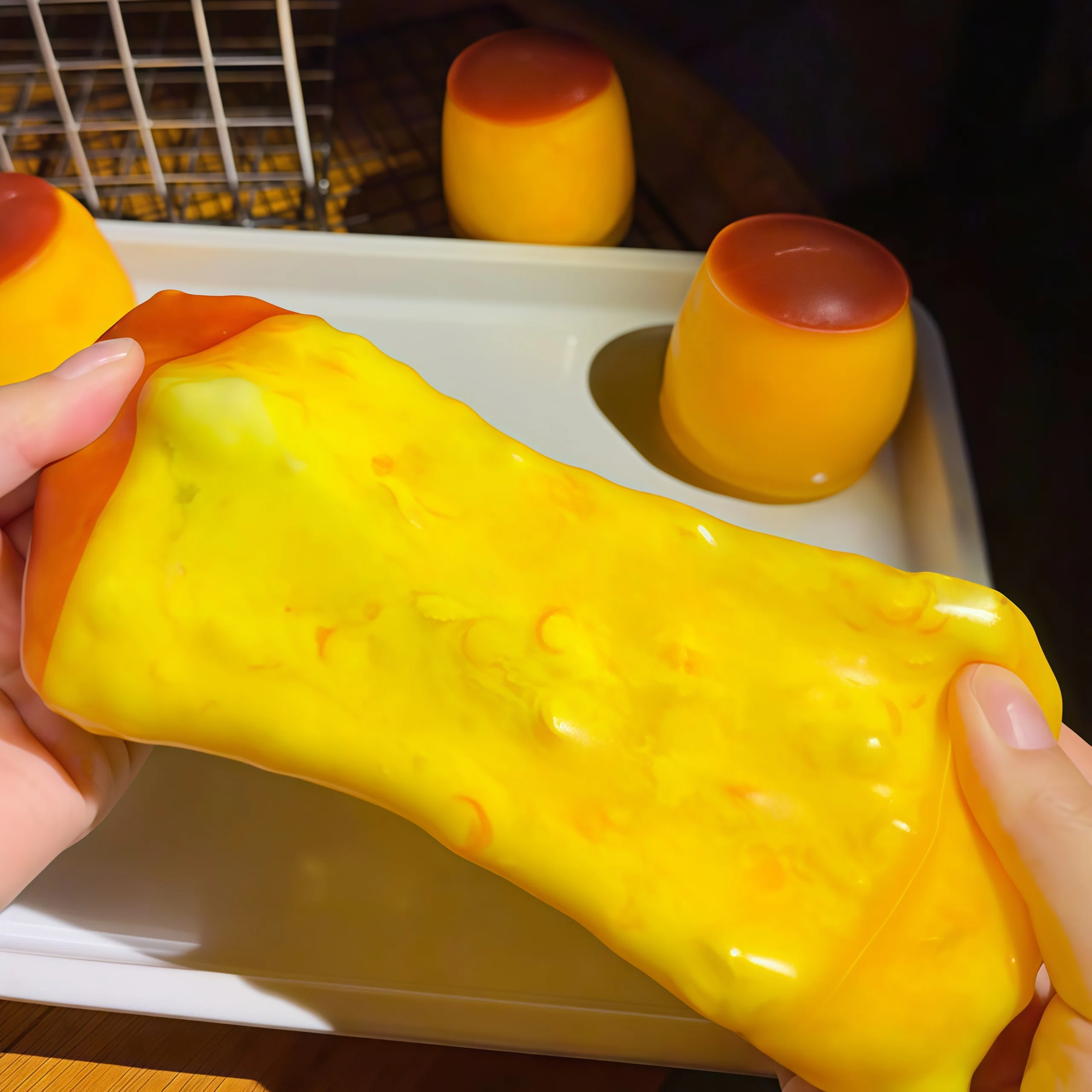 Caramel Pudding Block Squeezing Ball, Squeezing Toy, Stress Relief Toy, Round Block Filled Asmr Adult Stress Relief Toy