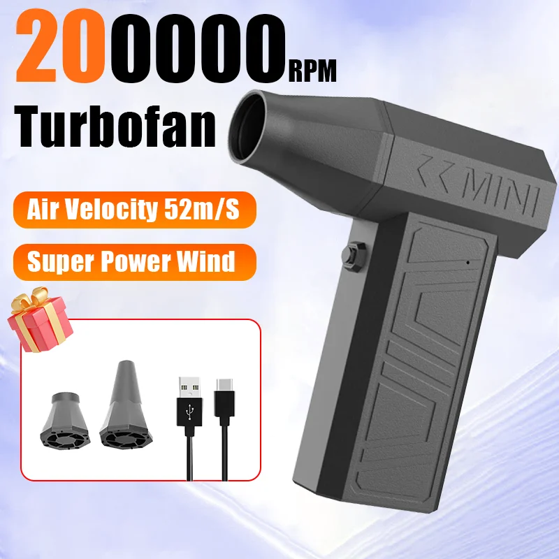 

Турбовентилятор 200000 Струйный вентилятор об/мин, беспроводной воздуходувка типа C, зарядка, турбо-сильный вентилятор, бесщеточный электрический воздушный пылесос, автомобильная пыль