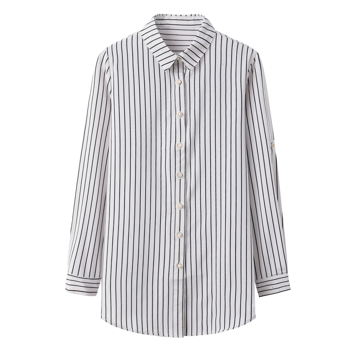 2023 New Brand Women Chiffon Shirt Fine Woman Casual Striped Long Sleeve Blouse and Tops Fresh Lady Office Shirts Clothes