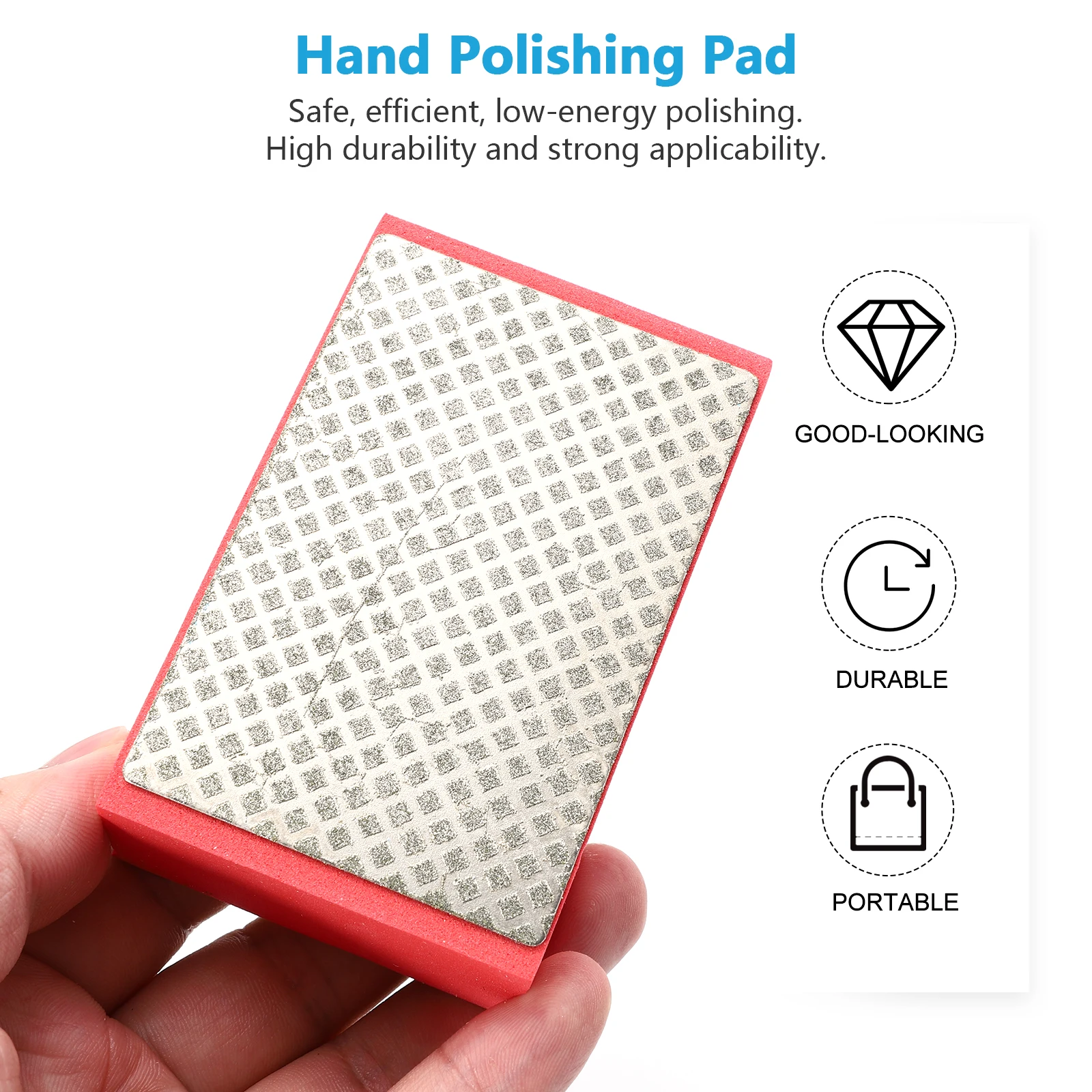

1Pcs Hand Polishing Grit Premium Diamond Coated Sanding Tool with Elastic Sponge Core for Smooth Scratch Removal
