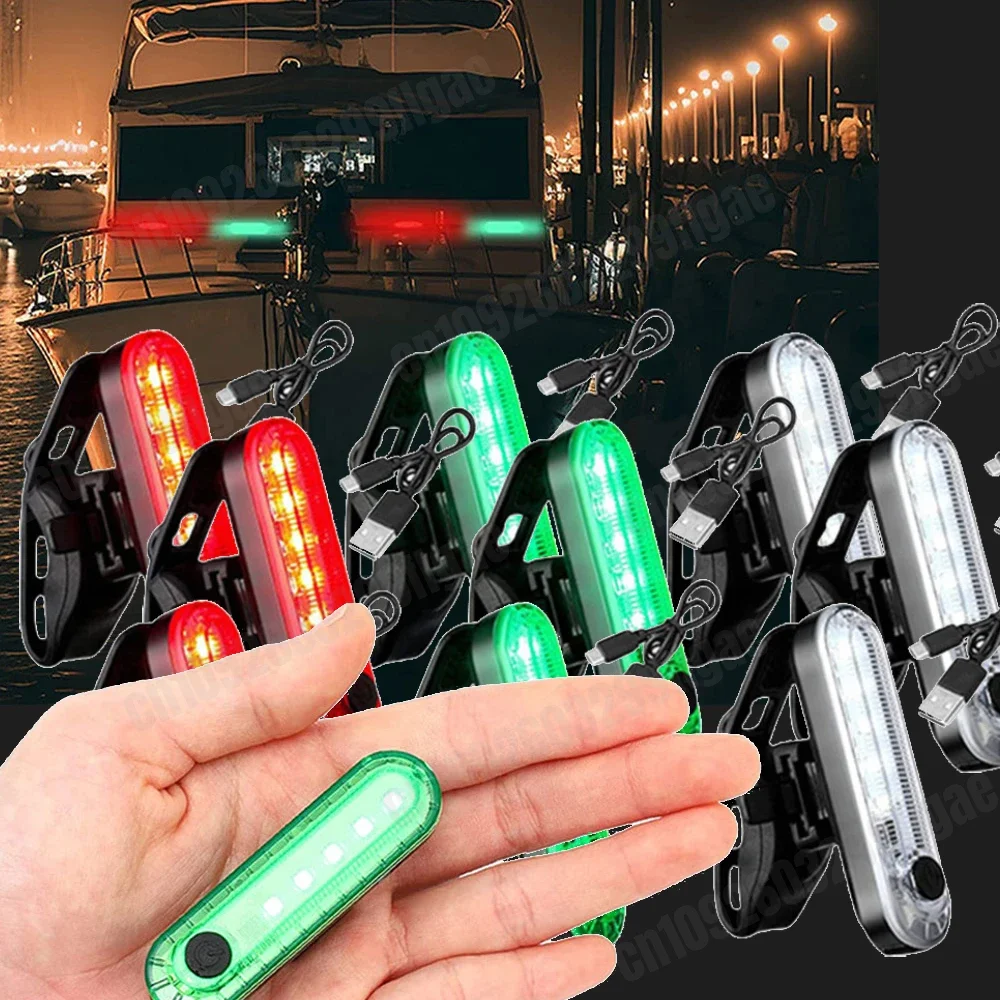 4/6 قطعة LED قارب الملاحة ضوء نوع-C شحن الإبحار مصباح إشارة البحرية يخت تحذير ضوء ل البحرية يخت كاياك المراكب الشراعية #1