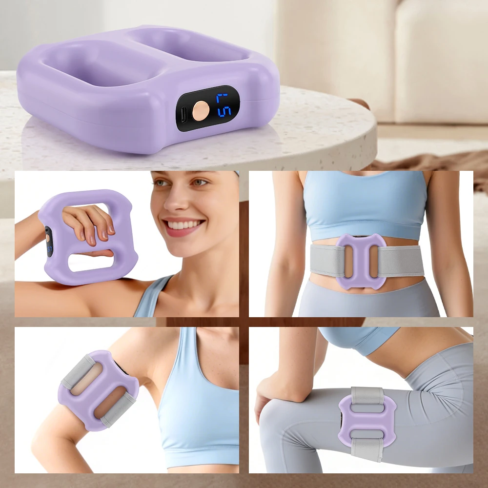 Portable Vibration Dual-Ring Fascia Massager with Belt for Muscle Relief Fat Loss Body Slimming Fat-Burning Relaxation