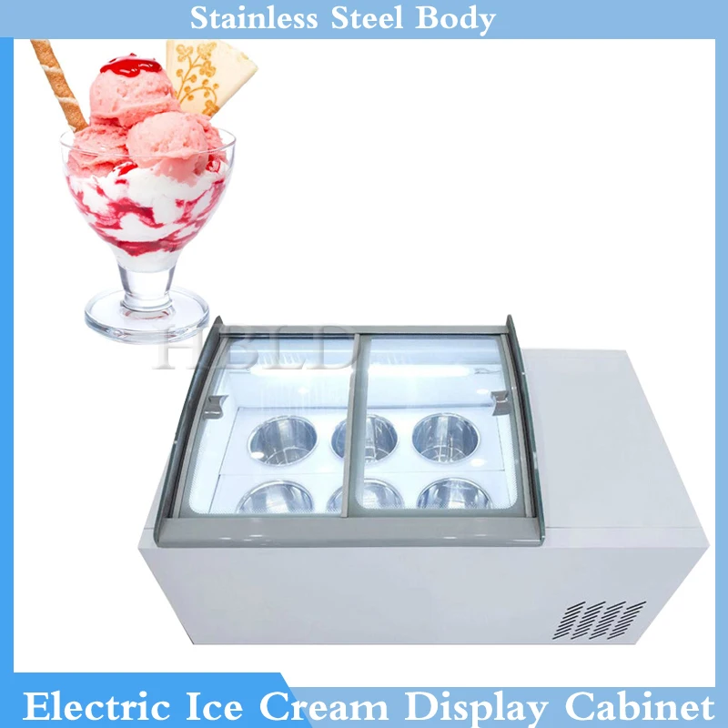 

Commercial Ice Cream Display Freezer, Dessert Popsicle Glass Display Cabinet