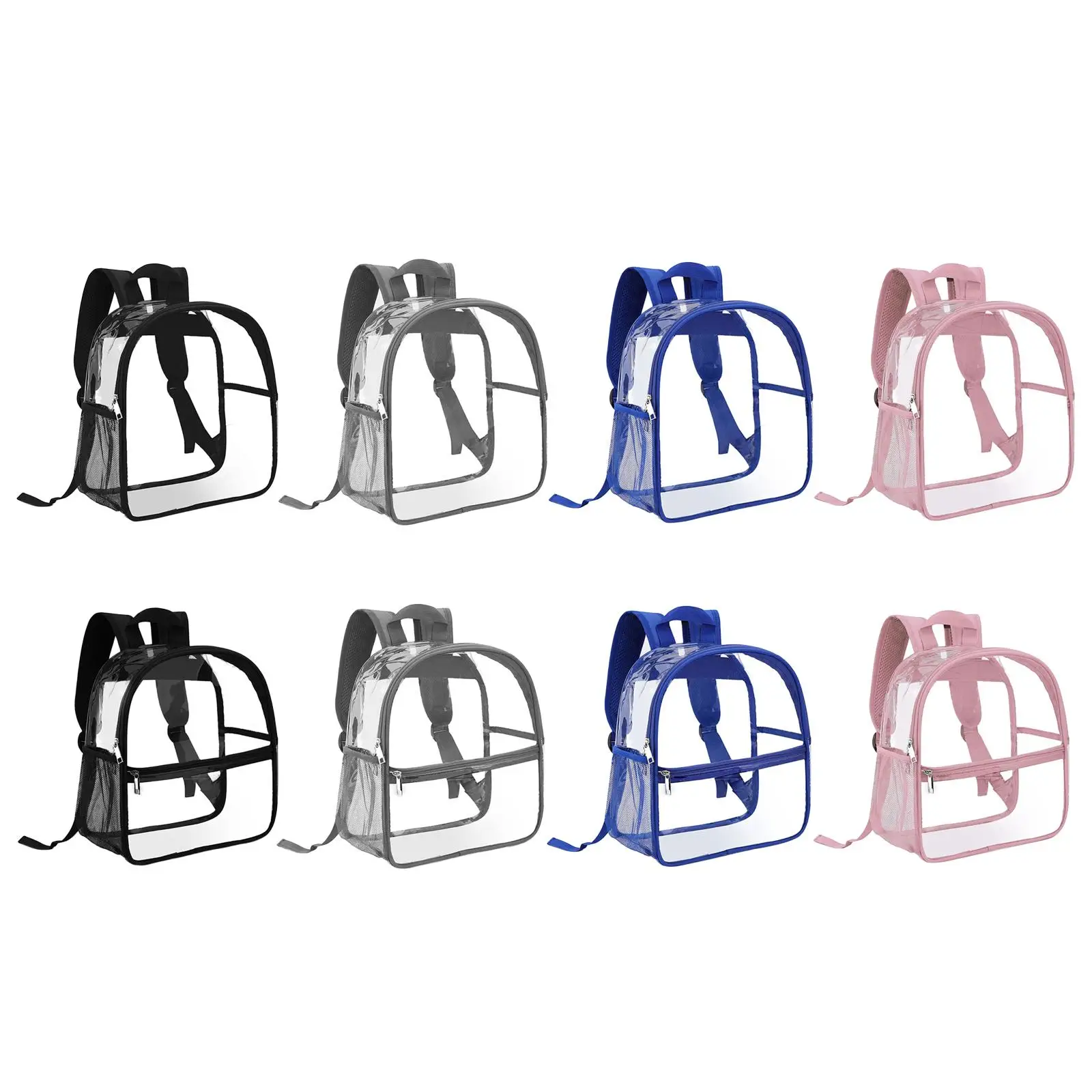 Clear Mini Backpack Waterproof PVC Transparent Backpack School Bag Organizer for Women Men Unisex Adults Teen Swimming Sports