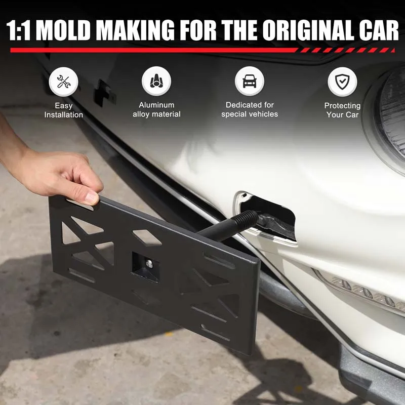 

For 2011-2019 Nissan juke Car License Plate Bracket Front Tow Hooks License Plate Mount License Plate Frame Car Accessories