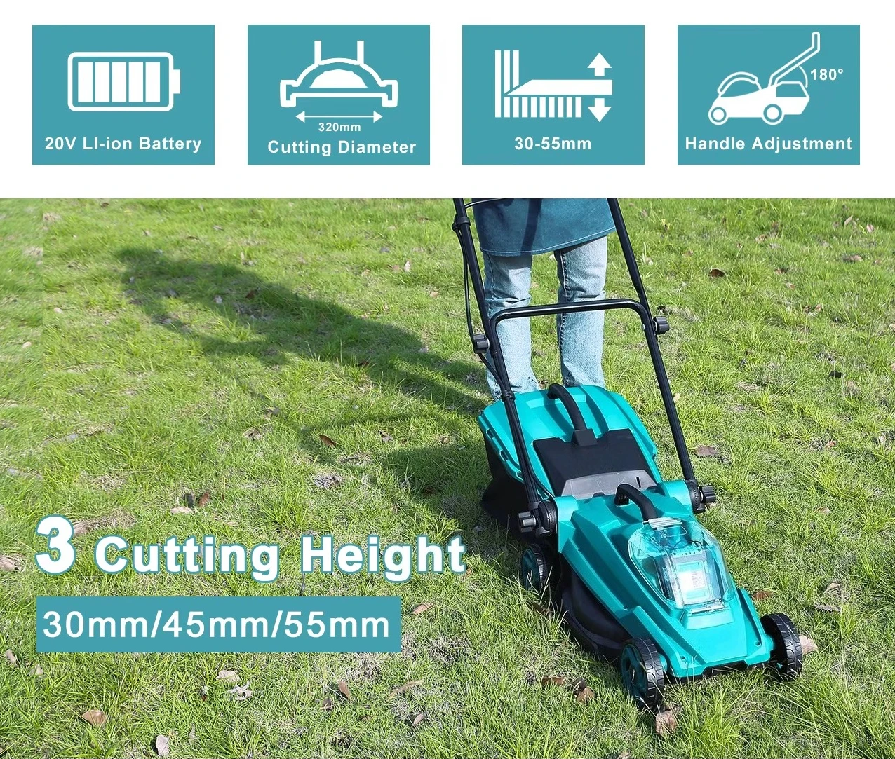 Brand New 20V Brushless Cordless Lawn Mower 13 Inch Cutting Width 30L Straw Bag, Suitable for Small Yard Fast Shipping