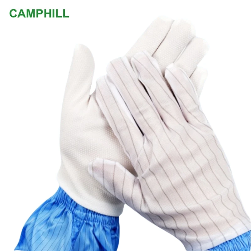 Genuine anti static gloves Electronic and optoelectronic industry, SMT and assembly workshop PVC particle anti slip gloves