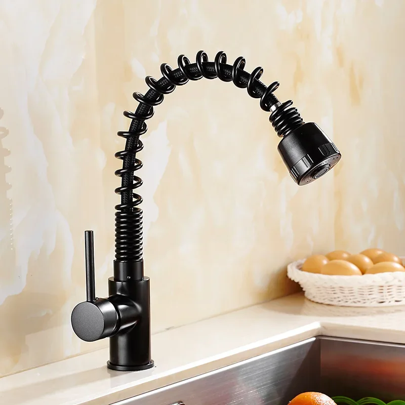 

kitchen Vidric Faucet Spring Style pull out and down faucet ORB swivel basin sink mixer vessel tap spray basin faucet