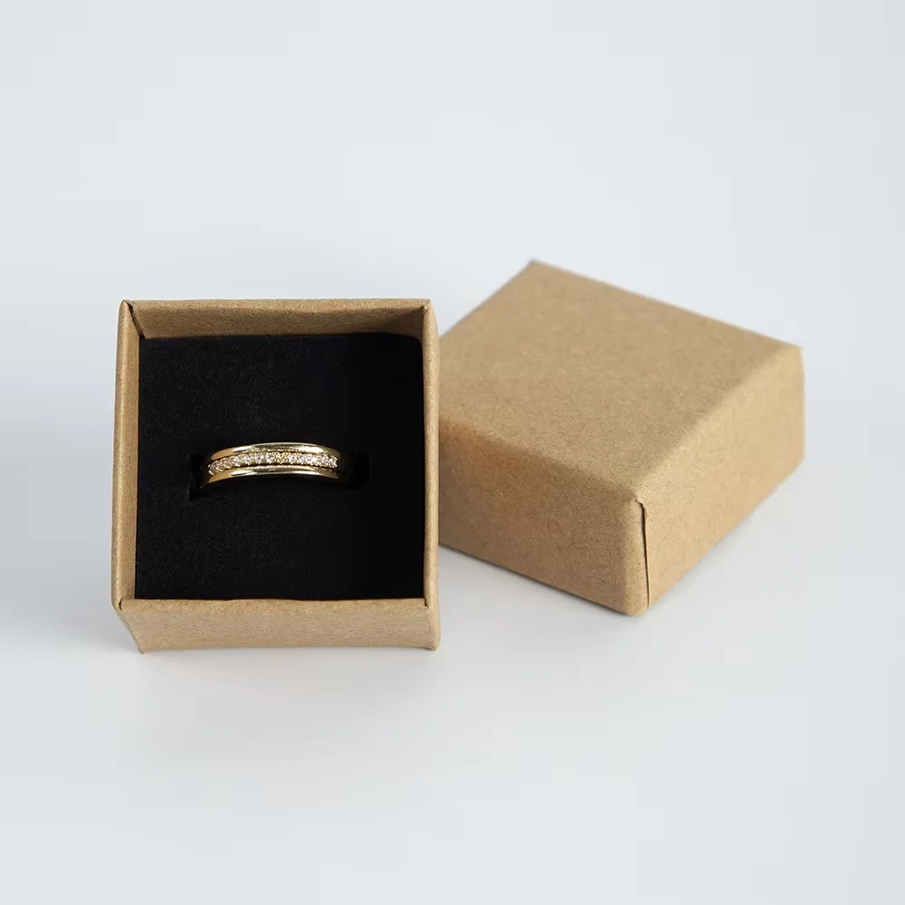 10Pcs Kraft Paper Ring Storage Boxes, Gift Packaging