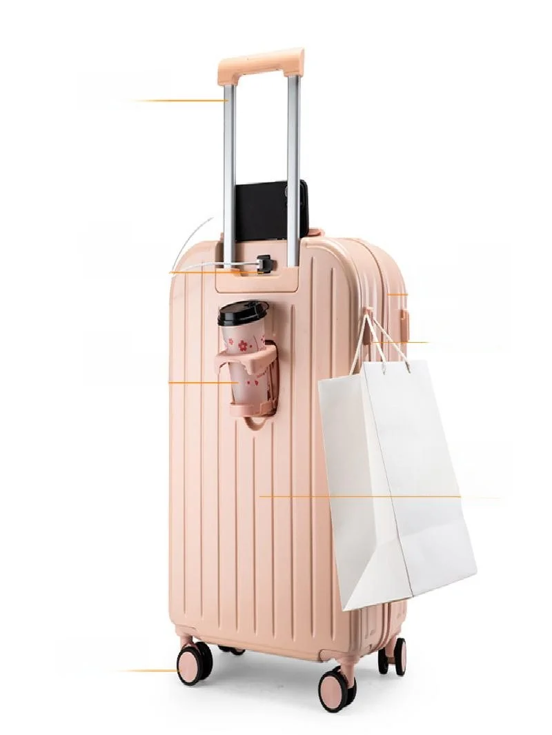 style-multi-functional-luggage-suitcase-for-women-travel-durable-with-pull-rod-boarding-bag-abs-material-password-lock