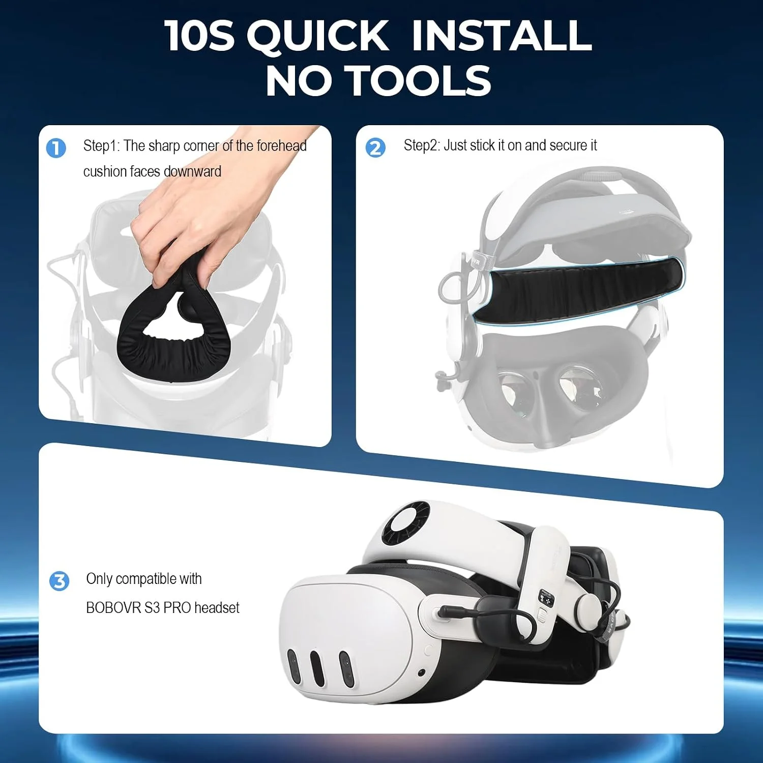 Ice Silk PU Replacement Pad for Meta Quest 2/3/3S Elite Head Strap, Compatible with BOBO VR S3/M3 Elite Head Strap