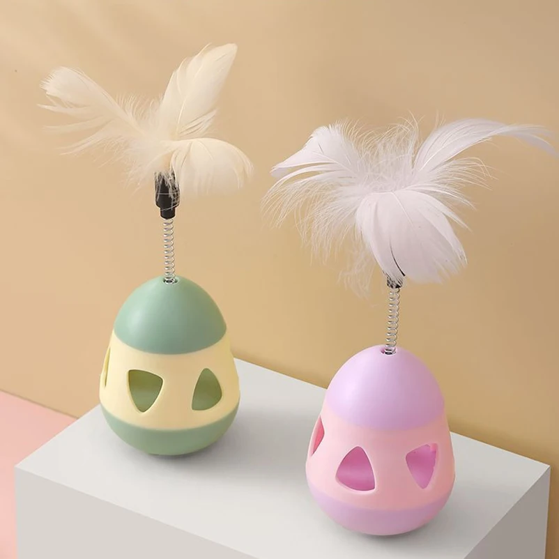 Novo copo de brinquedo para gatos com penas que vazam brinquedos provocam palitos para gatos e gatos são autoeccentes e aliviam o tédio.