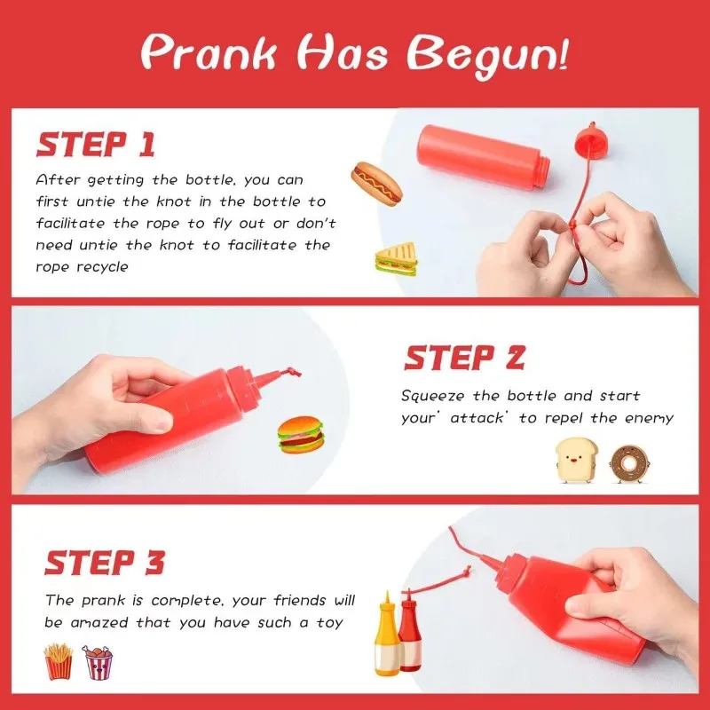 Fake Ketchup Annoying Prank Funny Bottles Practical Tomato Sauce Fidget Jokes Toys for Adult Kids Fake Mustard Salad Novelty Toy