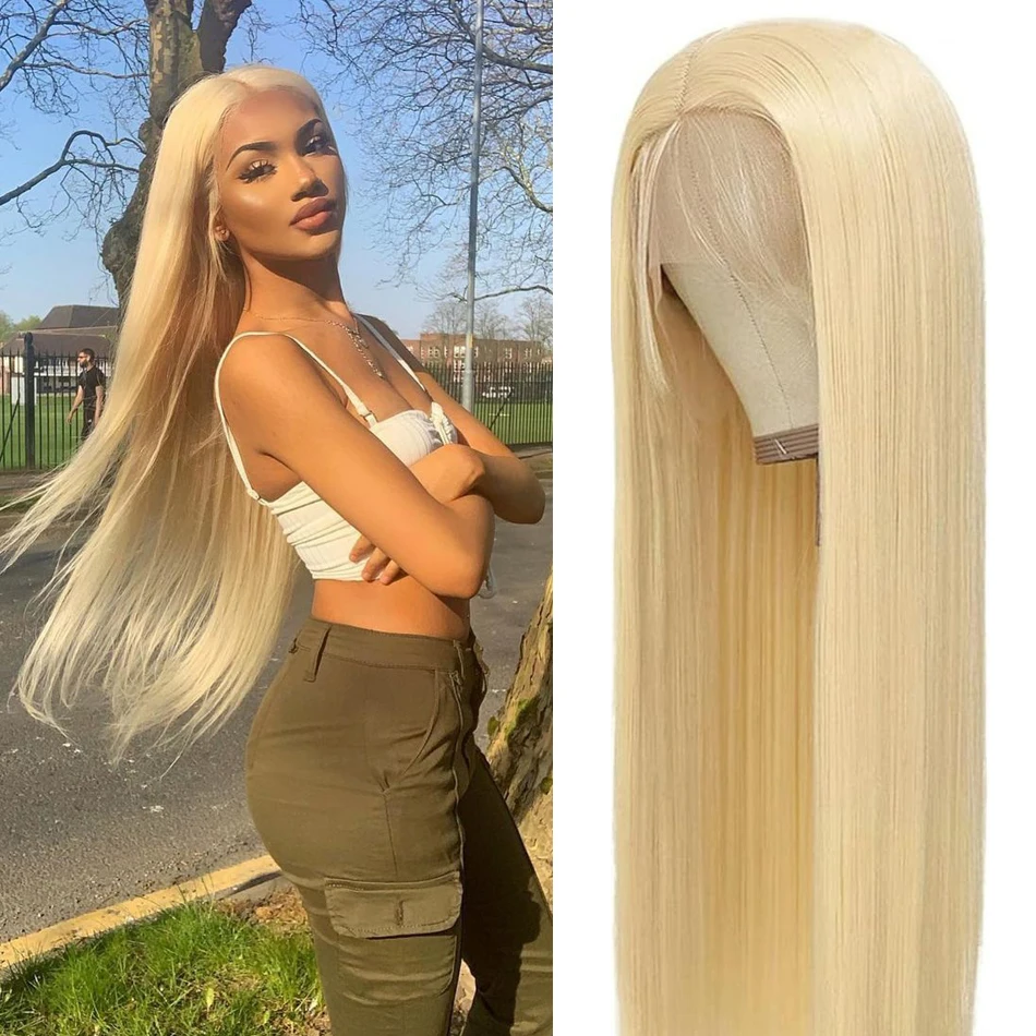 

613 Blonde Straight Wigs 200 Density 13x4 HD Transparent Lace Front Human 100% Natural Brazilian Hair Frontal Wigs