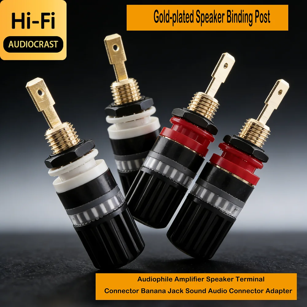 Conector de latón premium para altavoces HiFi, tipo banana, para amplificador y terminal de altavoz para audiófilos