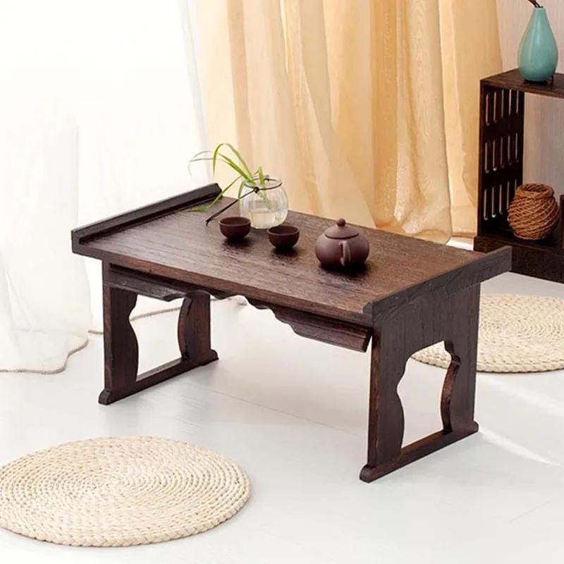 Floor Table Altar Table Paulownia Folding Design Low Meditation Table for Sitting on The Floor Chinese Japanese Table Tatami