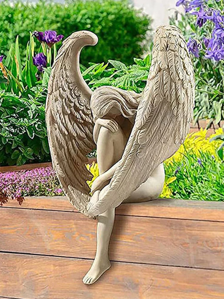 Engel Schwestern Freundschaft Skulptur Engel Statue Desktop Wohnzimmer Hausgarten Dekoration Weihnachtsdekoration Ornament – Detail 2