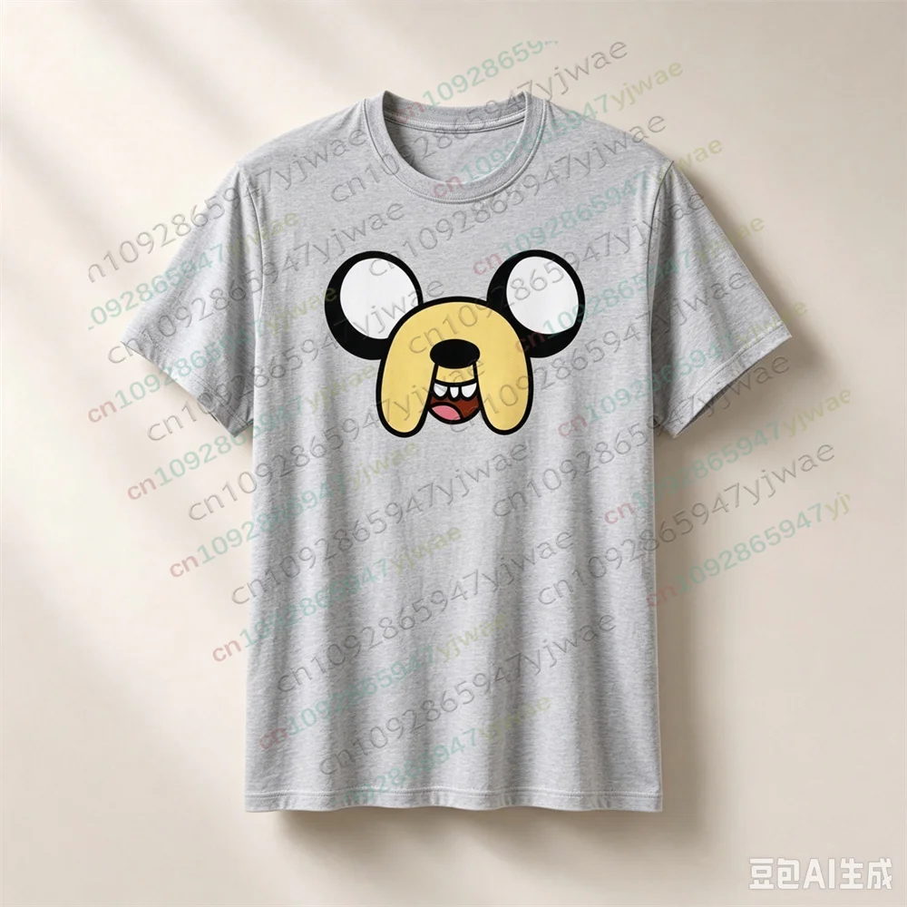 Jake Face T-Shirt, gelbes T-Shirt mit Cartoon-Hund-Motiv, süßes T-Shirt im Abenteuerstil, hochwertiges Oberteil, Sommer-T-Shirt für Kinder und Erwachsene. – Detail 6