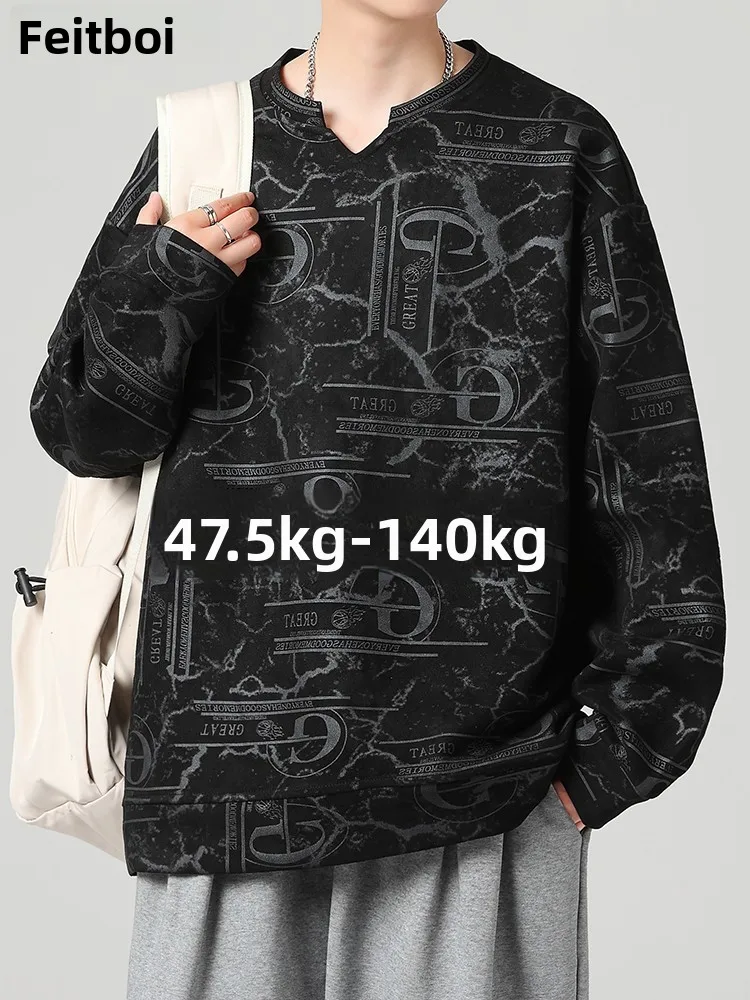 

American Sle Men's Long Sve V-Ne Sweatirt Trendy Casual Faion Urban Polyester Fabric Loose Fit Large Size irt