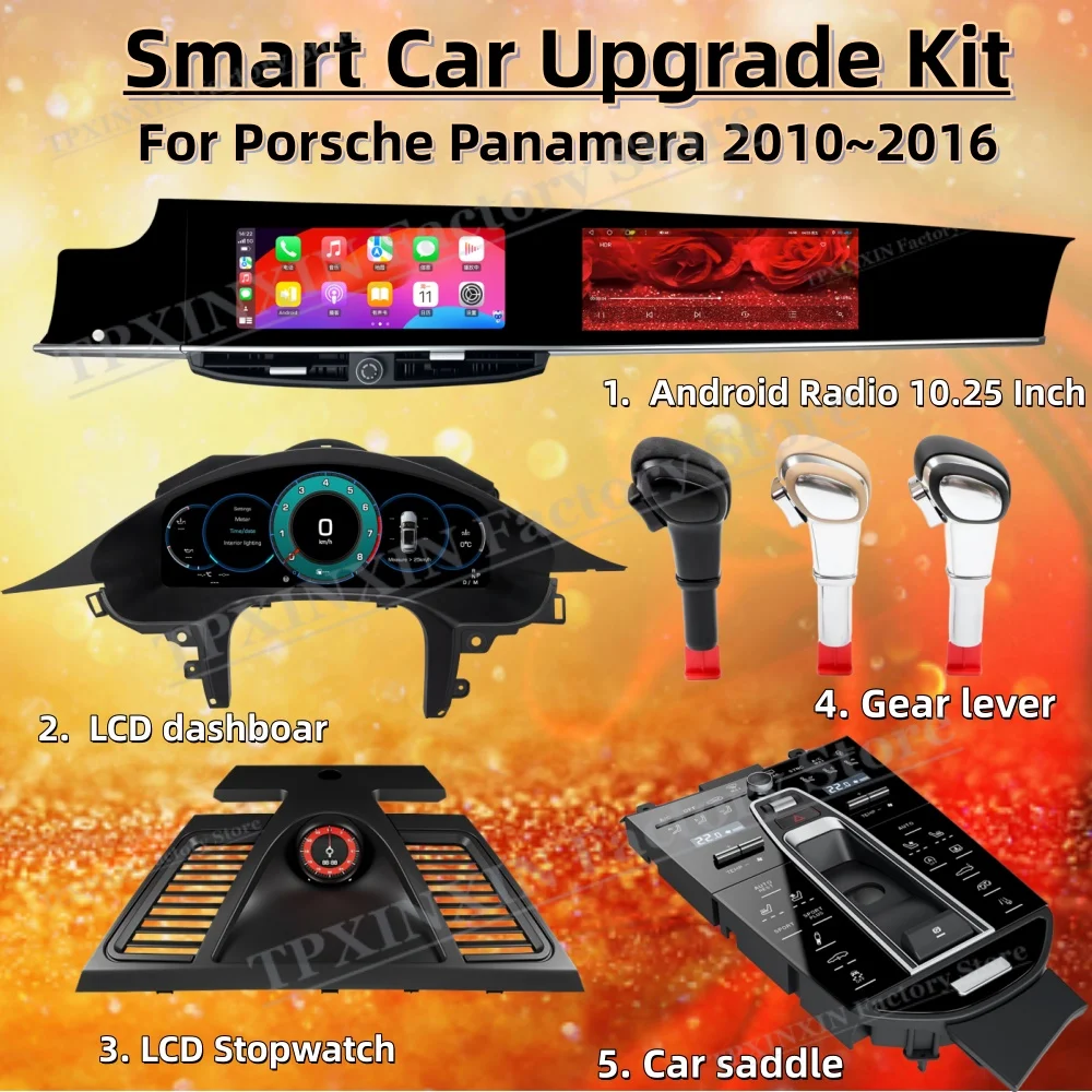 Smart Car Upgrade-Kit für Porsche Panamera 2010~2016 Armaturenbrett Android Radio Digitales LCD-Display Digitales Armaturenbrett