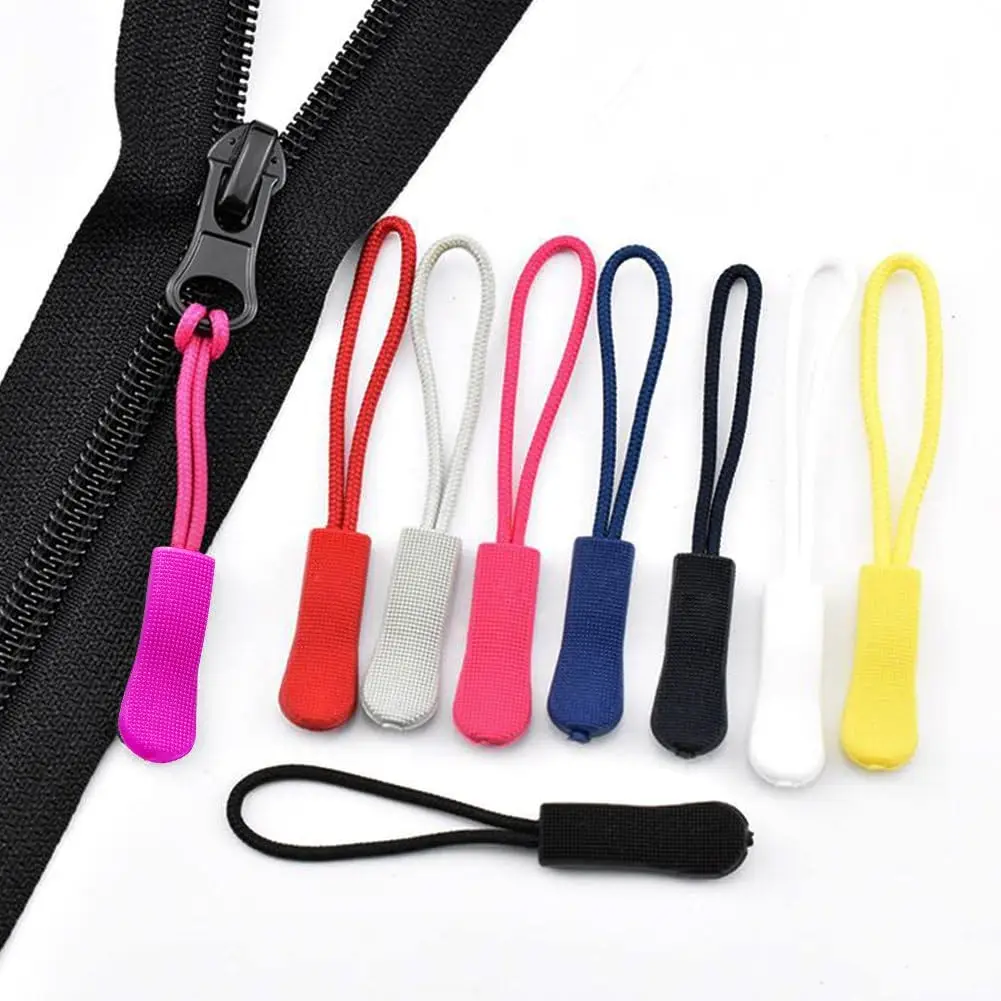 10Pcs Zipper Pull Puller End Fit corda Tag Clip di ricambio fibbia rotta Fixer Zip Cord Tab borsa da viaggio valigia tenda zaino