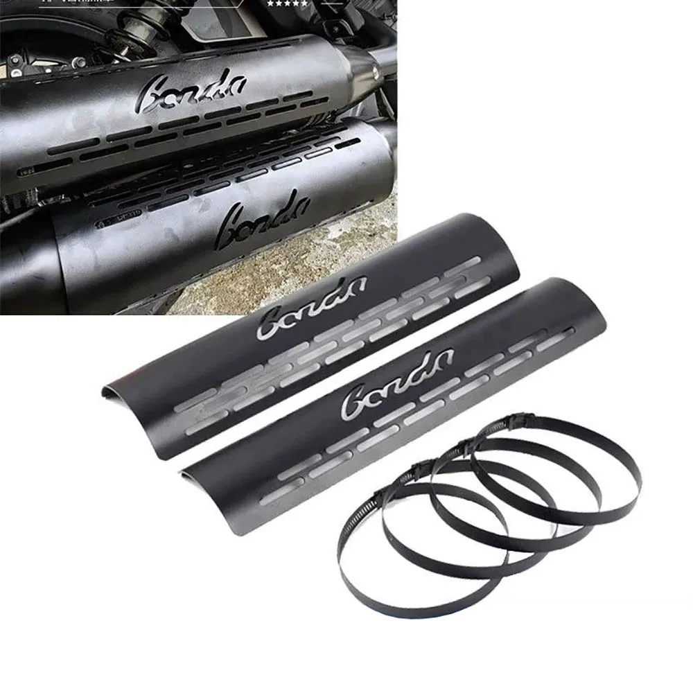 ل QJ MOTOR SRV 400 دراجة نارية تعديل غطاء العادم مكافحة السمط العزل الحراري الفولاذ المقاوم للصدأ غطاء حماية الزخرفية