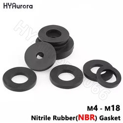 10PCS M4-M18 Rubber Gasket Nitrile Rubber Oil Resistant Sealing Ring Waterproof NBR Washers Flat Shock Absorbing O Ring Tap Seal