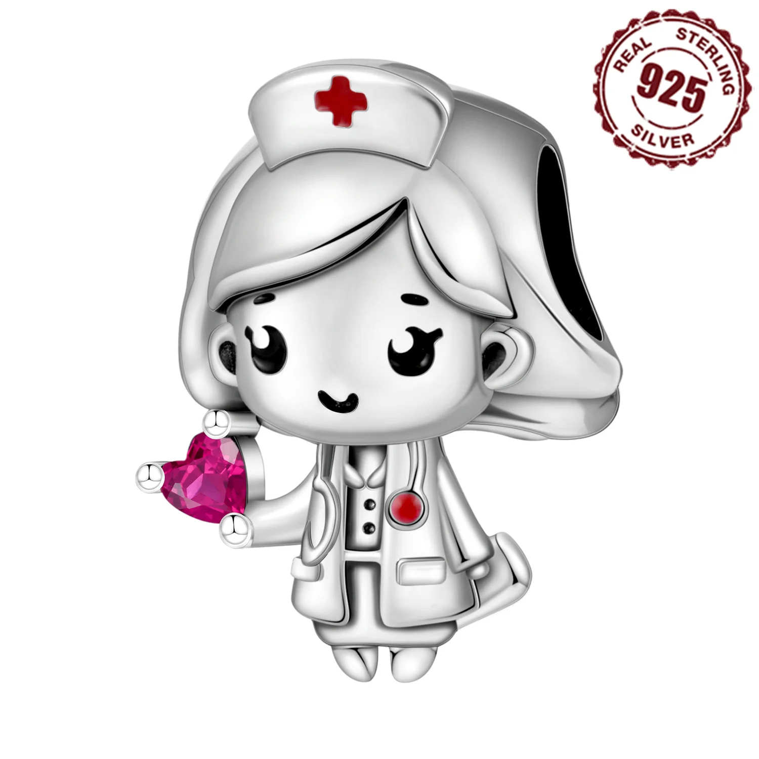 925 Sterling Zilver Stripfiguur Verpleegster Kralen Fit Armbanden Decoratie DIY Verjaardagsfeestje Cadeau Sieraden Armbanden Accessoire